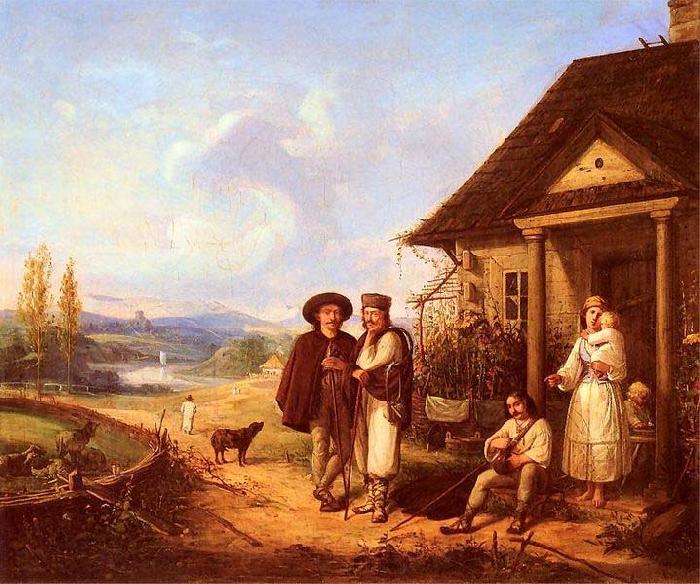 Wojciech Gerson In front of the hut. Germany oil painting art